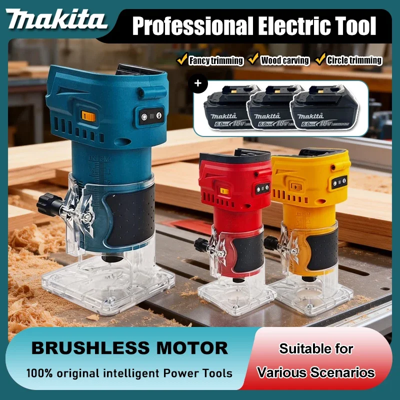 

Беспроводная аккумуляторная фрезерная машина Makita с литий-ионным аккумулятором для деревообработки, бытовой перезаряжаемый электроинструмент для DeWalt/Milwaukee