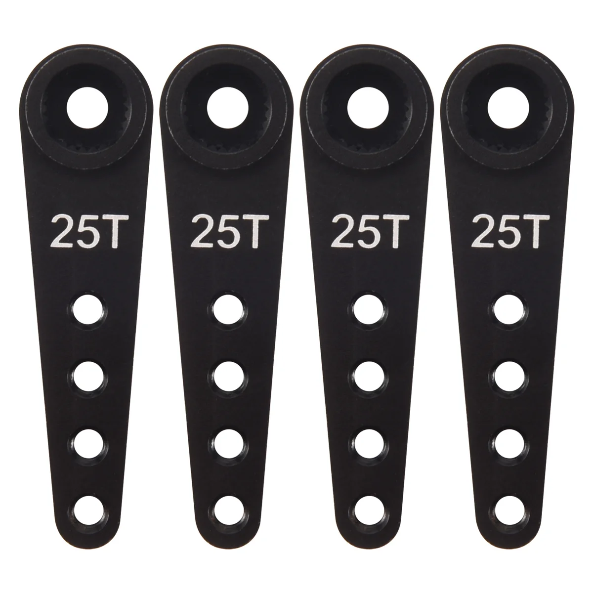 4PCS 37Mm 25T corno del braccio Servo dello sterzo con estensione in metallo per parti del cingolo dell\'auto RC, nero