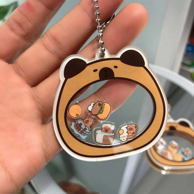 Capivara Shake It Chaveiro Dos Desenhos Animados, Bonecas Capivara, Corrente Chave Acrílica, Bonito cobaia, Animal Keyring, Saco Pingente, Acessórios, Presentes