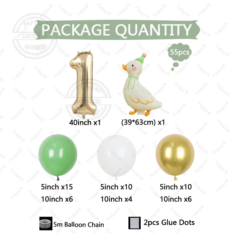55pcs Matte Cute Party Hat Goose Balloon Foil Balloon for Birthday Party Anniversary Indoor and Outdoor Background Decorations
