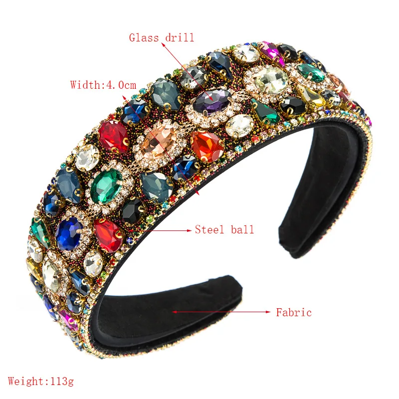 Vintage Bohemian Handmade Geometric Rhinestone Hair Bands Baroque Trendy Headbands Women Wedding Hair Accessories