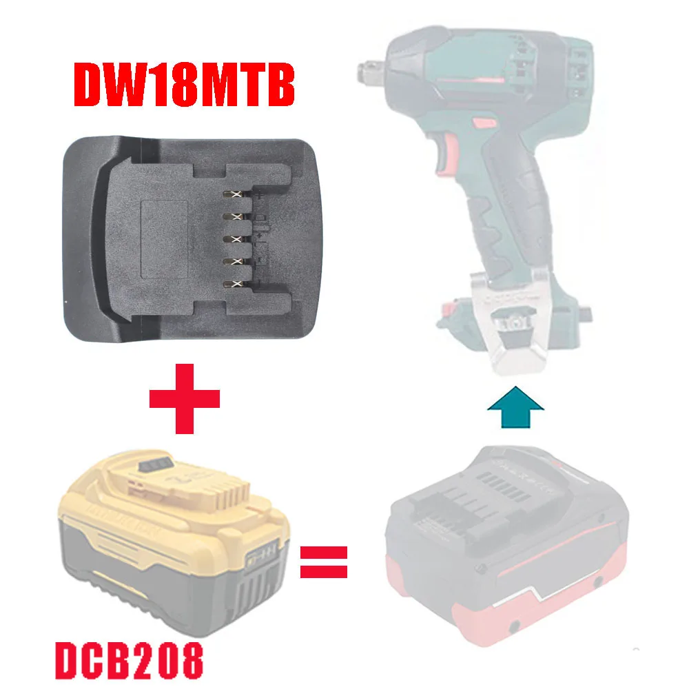 

DW18MTB For Dewalt 18V 20V Li-ion Battery To for Metabo 18V Lithium Tool Battery Adapter Converter Power Tool Accessories