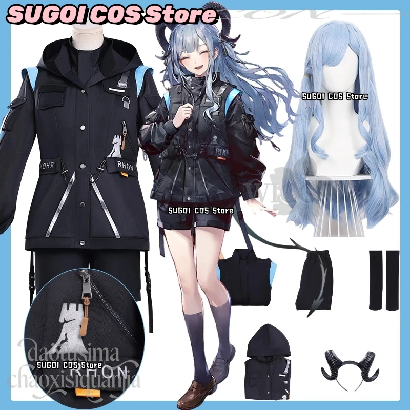 

Togawa Sakiko Косплей Аниме Игра Arknights Crossover BanG Dream! Ave Mujica All Black Punk Cool Coat SUGOI COS@ Хэллоуин