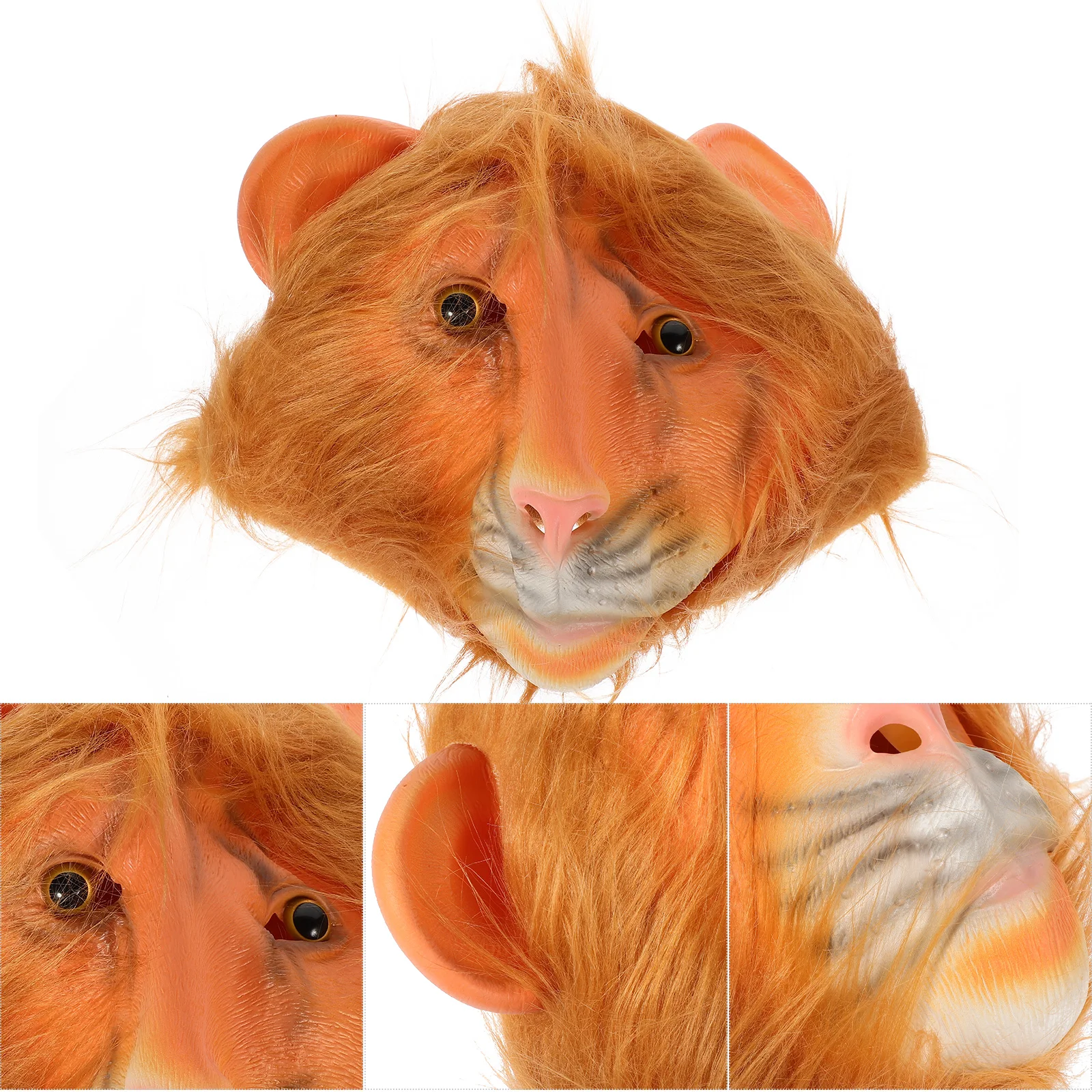 เต็มหัวสัตว์สวมหน้ากากสิงโตการ์ตูนเครื่องแต่งกายที่มีคุณภาพฮาโลวีนอุปกรณ์ประกอบฉาก