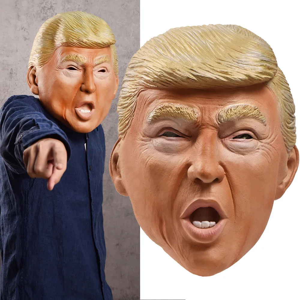 Presidential Candidate Mask Trump Face Mask Halloween Headgear Latex Headgear Mask Spoof Party Props Costume Prom Dress Up Mask