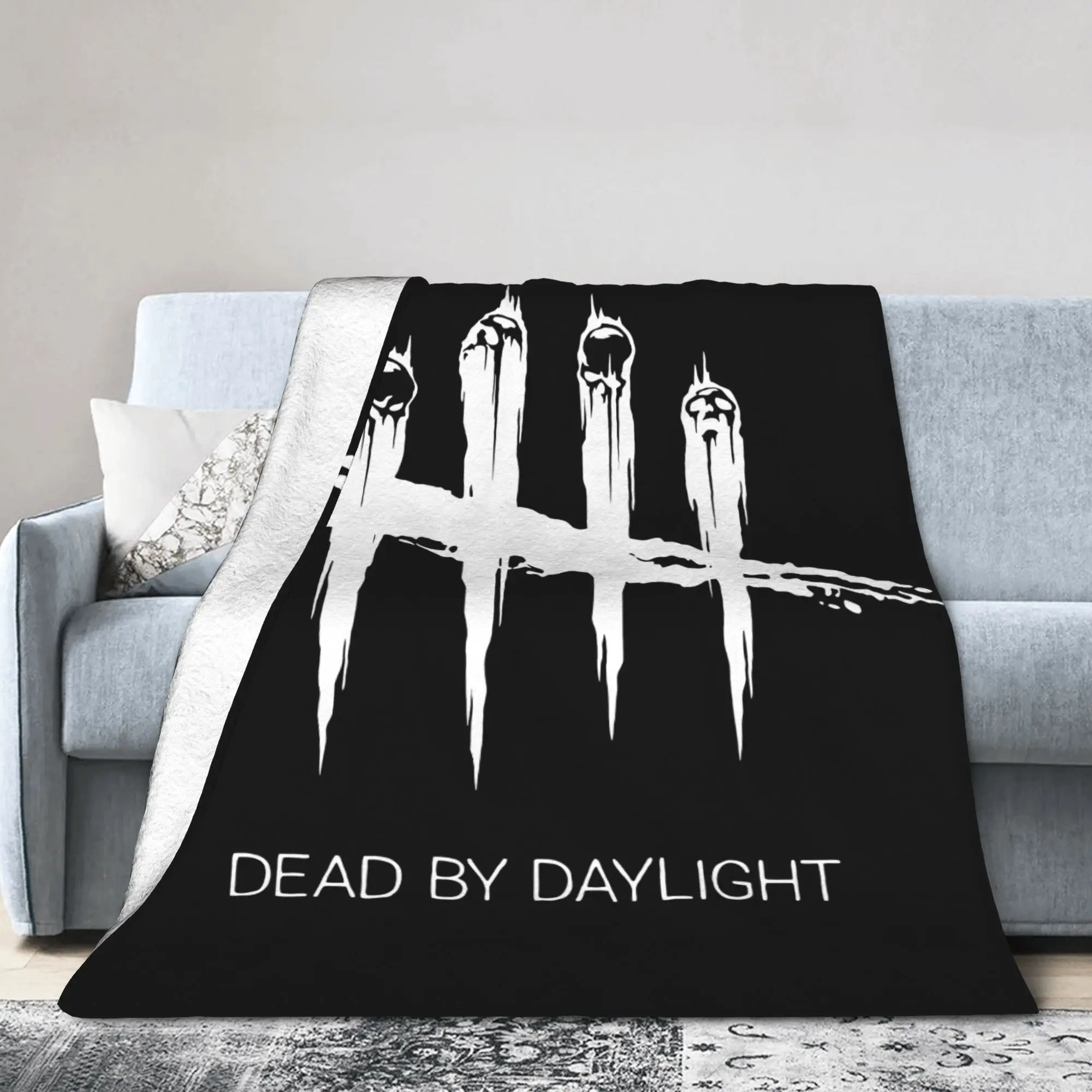 Deads by Daylights Blanket Horror Killers Game Dbd Flannel Novelty Breathable Throw Blankets for Bedspread Decoration,