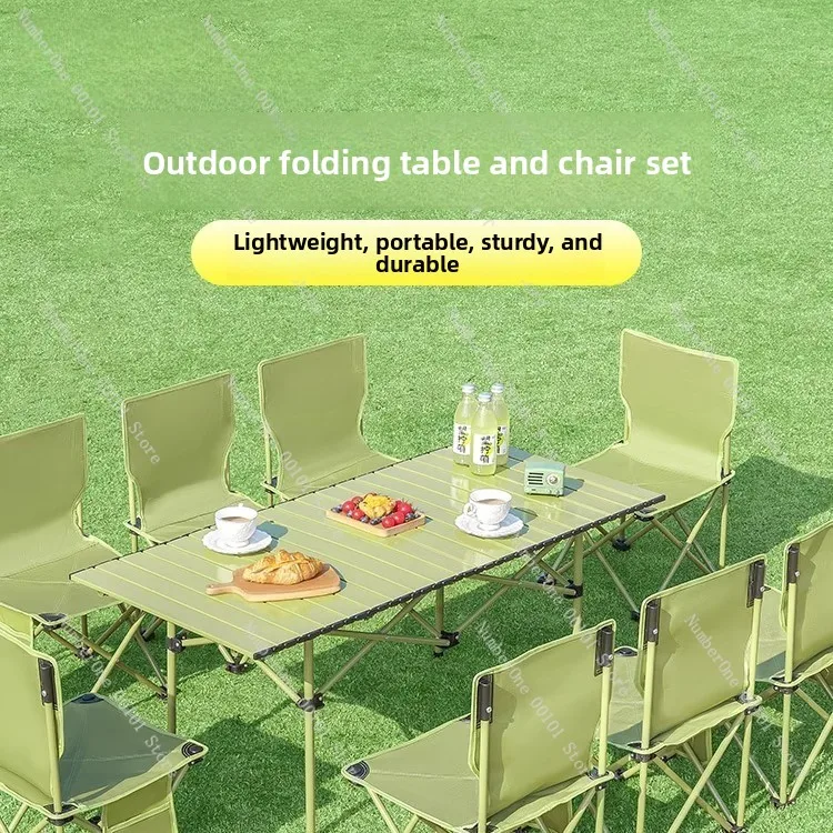 Portable Folding Table for Camping and Outdoor Use, Collapsible Picnic Table and Chair Set