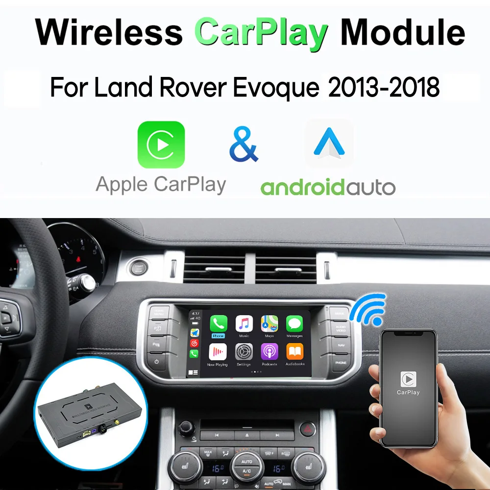 

Беспроводной CarPlay для Land Rover Evoque 2013 - 2018 Android автоматический модуль коробка видео интерфейс Mirror-Link