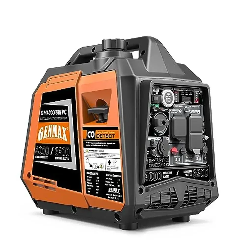 

Portable Generator 4000W ultra-quiet 145cc gas engine,with Parallel and Series Capability Electric Start Ideal Camping outdoor &
