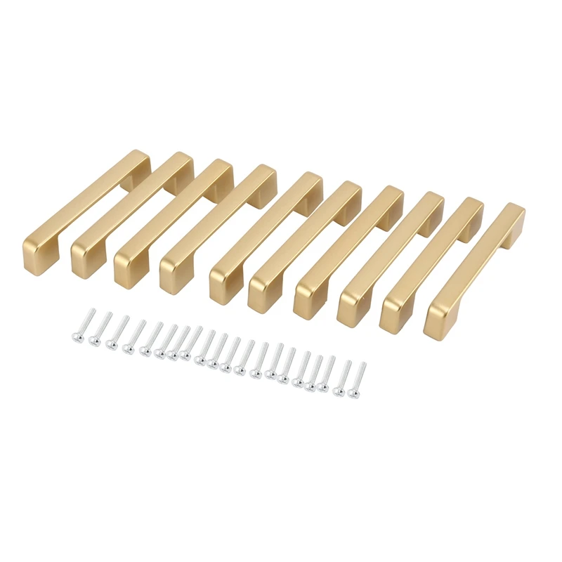 ABXH 10 حزمة خزانة تسحب مقابض الأدراج الذهبية، سبائك الألومنيوم تسحب لأجهزة خزانة المطبخ مقابض خزانة المطبخ