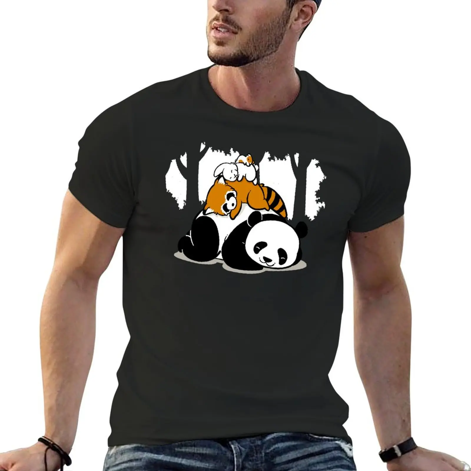 Comfy Sleeping Panda T-Shirt graphics custom shirt shirts for men graphic tees