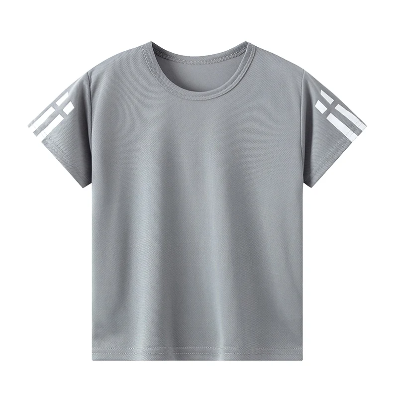 Children's Summer Solid Color Mesh Breathable Quick Drying Short Sleeved Boy and Girl Round Neck T-Shirt Comfortable Casual Top
