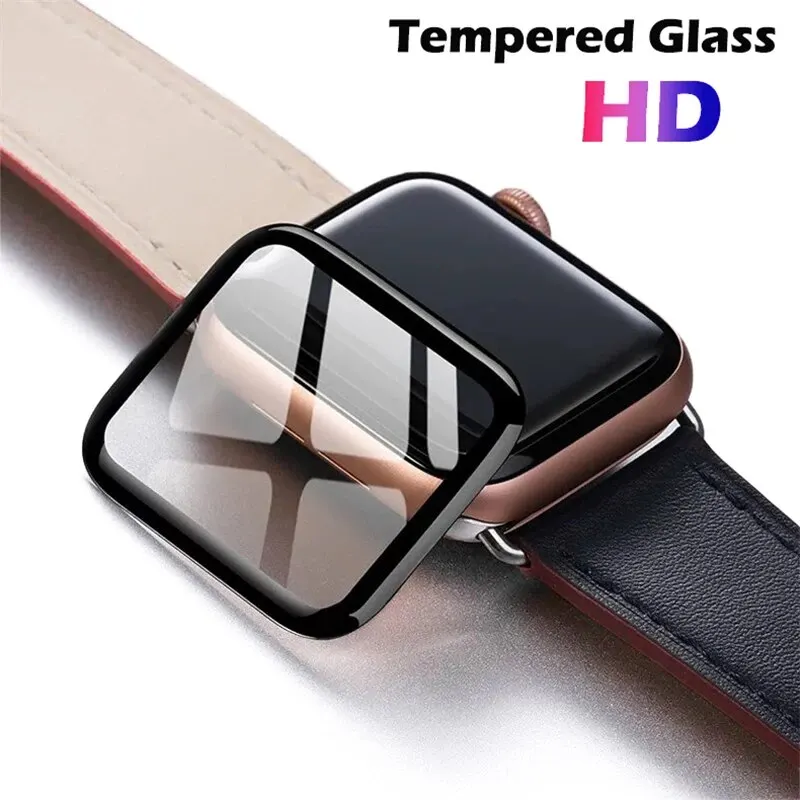 Screen Protector for Apple Watch Series 9 8 7 6 SE 5 4 3 Accessories 9D HD Full Film for IWatch 45mm 41mm 40mm 44mm 38mm 42mm