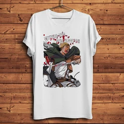 attack titan Erwin Smith anime Funny AOT Manga T Shirt Men homme daily Short TShirt Unisex Streetwear Shingeki no Kyojin tee