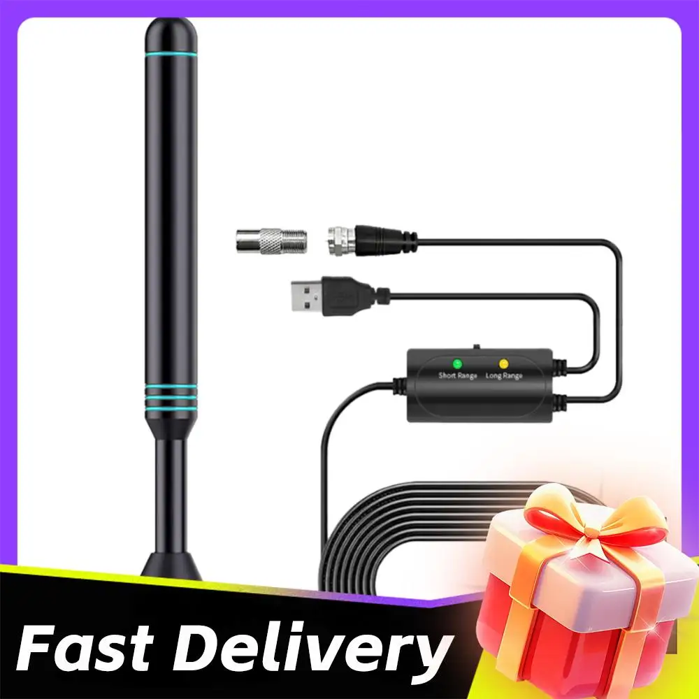 

Цифровая ТВ-антенна Ultra HD для помещений и улицы с усилителем DAB, радиусом действия 480+ миль, с усилителем VHF/UHF, быстрый отклик, комплект антенн