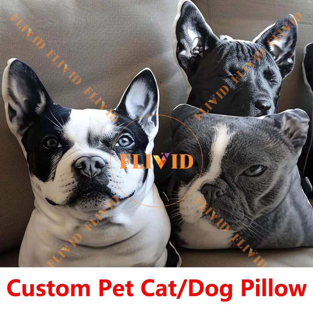 

Personalized 3D Dog/Cat Pet Photo Pillow Custom Animals Pillow Creative Gift Sofa Throw Pillow Animal Lover Memorial Cushion