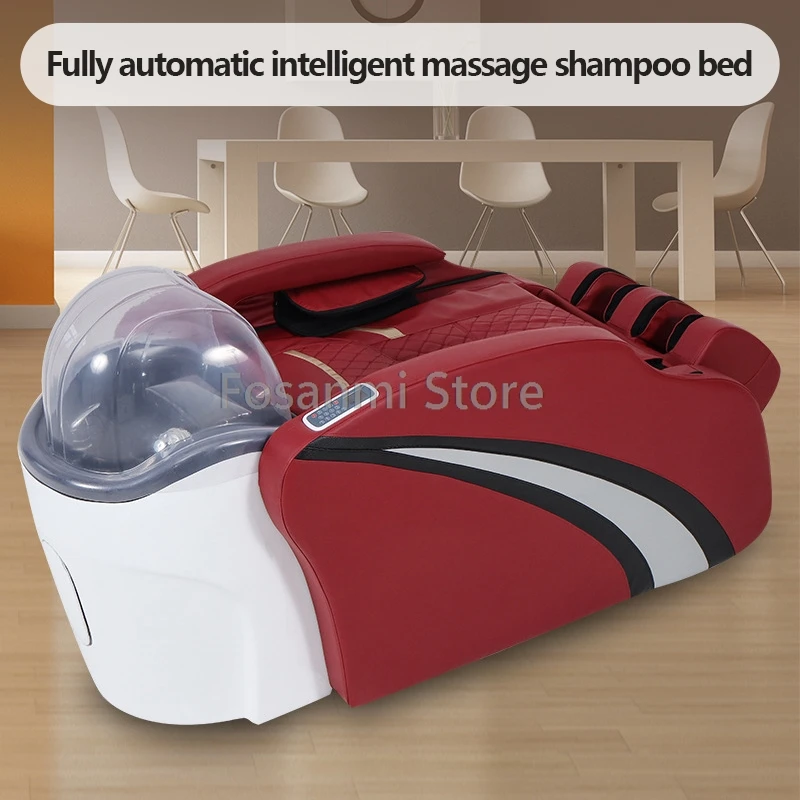 Multifunktion ales automatisches elektrisches Massage-Shampoo-Bett mit Keramik waschbecken, Haarwasch-Massage stuhl bett für Friseursalon