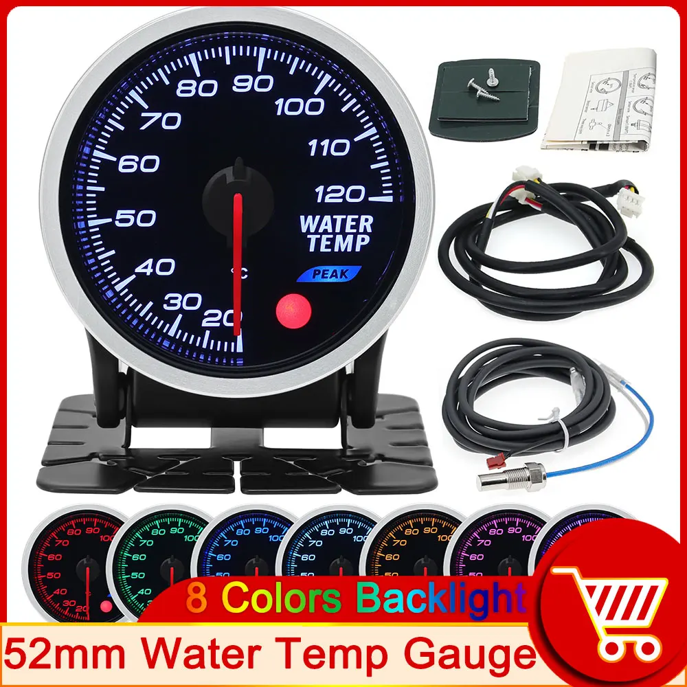 20~120℃ Water Temperature Gauge with 8 Color Backlight 2