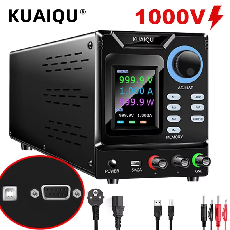 KUAIQU RS232/USB مصدر طاقة تيار مستمر قابل للبرمجة قابل للتعديل 1000 فولت 400 فولت 300 فولت 200 فولت 600V1A 30 فولت 10A تخزين الذاكرة ، الإخراج ، برنامج الكمبيوتر