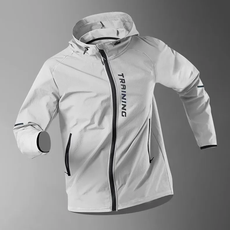 Men\'s Windproof Jacket Sports Running Training Coat for Spring Autumn, Waterproof Rainproof Quick-Dry Cycling Hiking Windbreaker