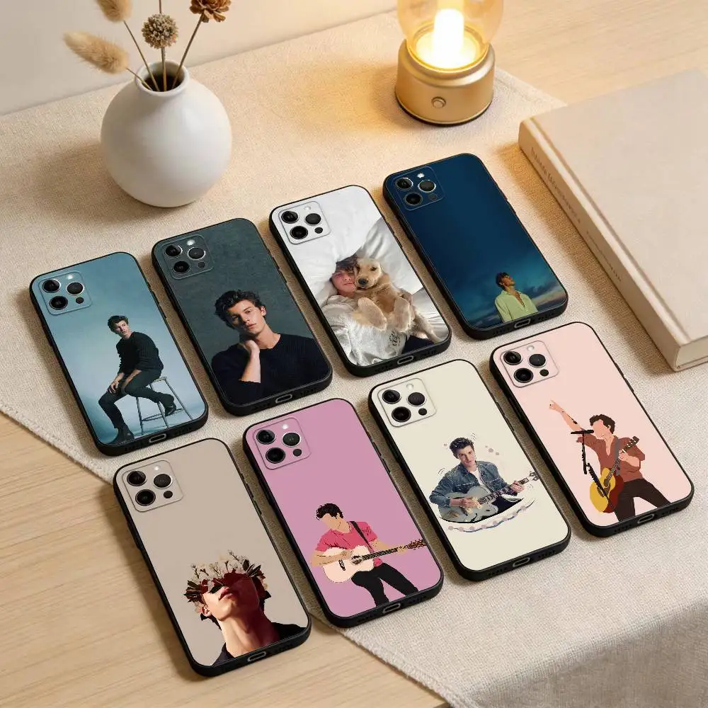 

Shawn M-Mendes Singer Phone Case For iPhone 17,16,15,14,13,12,11 Plus,Pro Max,XS,Soft Silicone Black Cover