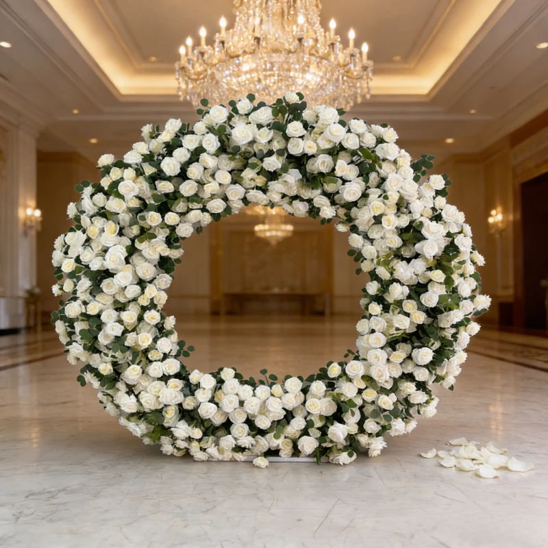 

2M Artificial Rose Arch Decoration for Circular Arch Floral Wedding Stage Backdrop Arrangement Flower Arrangement