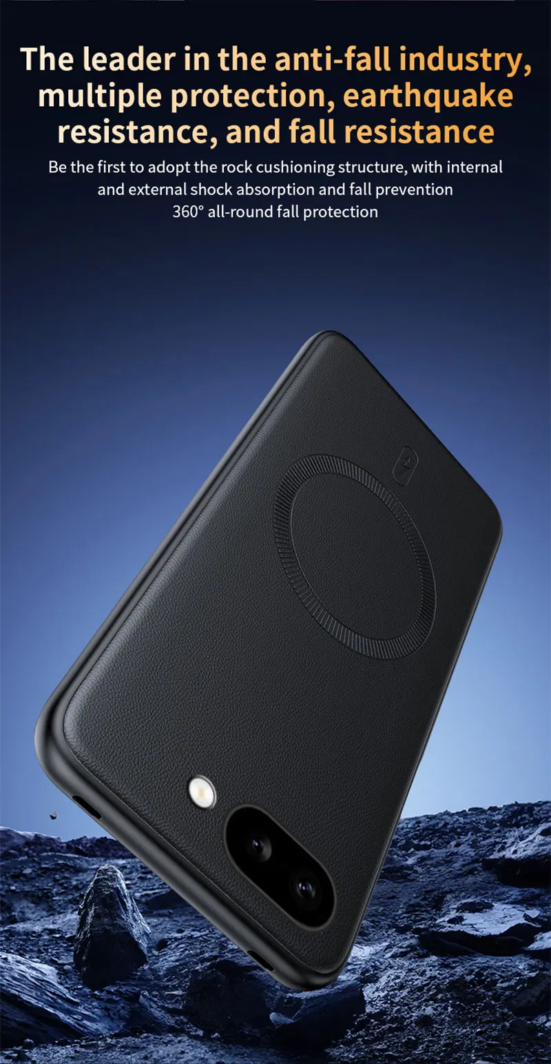 Für Pixel 9a Hülle Magnetische Leder-Schutzhülle für Google Pixel 9a Anti-Fingerabdruck Rutschfeste PC+TPU – Detail 15