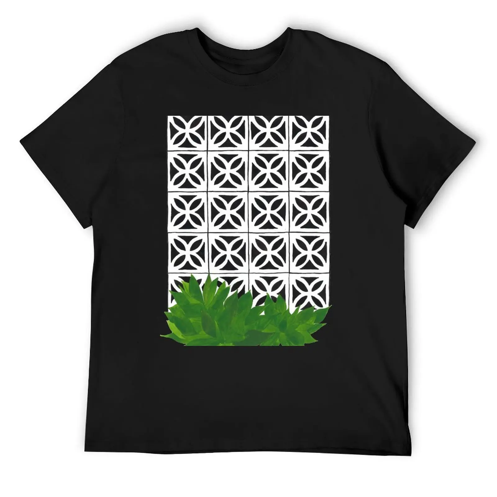 Mid Century Modern Breeze Blocks and Plants T-Shirt for a boy custom shirt blacks anime compression shirt men