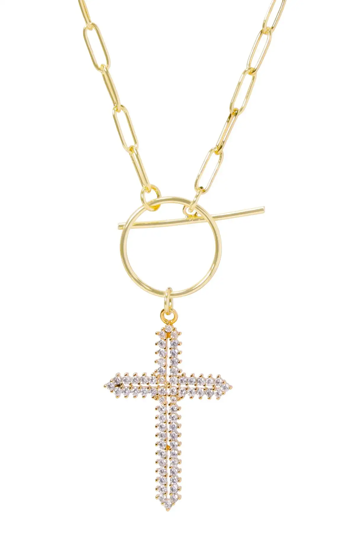 

Fashion Cubic Zircon Cross Pendant Necklace Jewelry