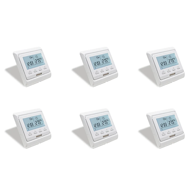 6x 16a 230V Lcd Programmeerbare Warme Vloerverwarming Kamerthermostaat Thermoregulator Temperatuurregelaar Handmatig Mechanisch