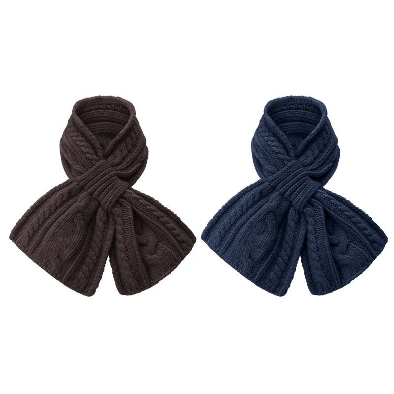 

Yulu Soft Thi Warm Classic Twisted Scarf Versatile Basic Sle Woolen Ne Warmer for Women Autumn Faion Hanfu Top