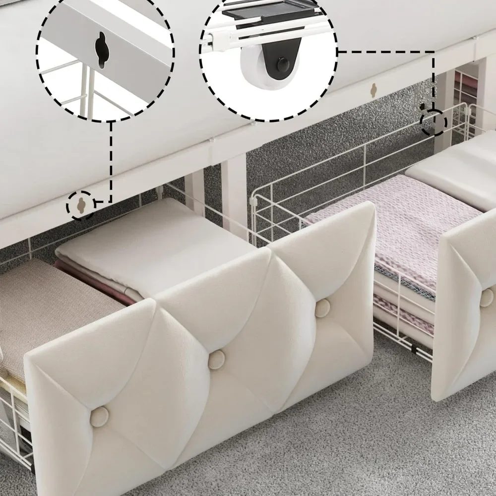 Queen Tufted Canopy Storage Bed 6