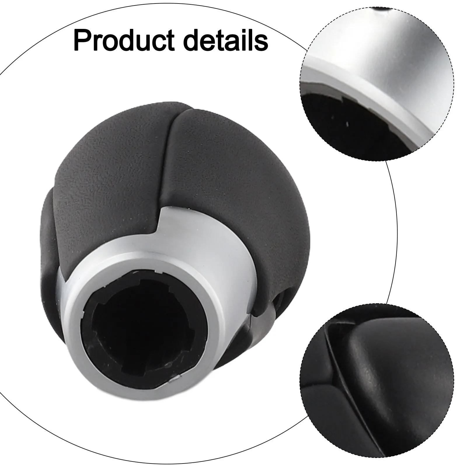 

Comfortable Gear Lever Head Comfortable Driving Black And Silver Auto Gear Shift Knob Enhanced Aesthetic Design