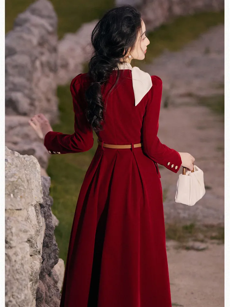 French Retro Red Party Dress in Winter for Women  The Only One I Wore to  Three Holiday Events and Still Got Compliments