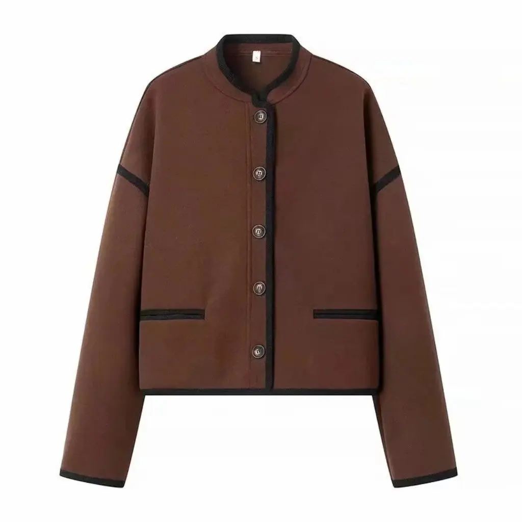 

Women's Y2K Vertical Collar Loose Aviator Jacket Casual Niche Design Spring Autumn New Fashion Outerwear