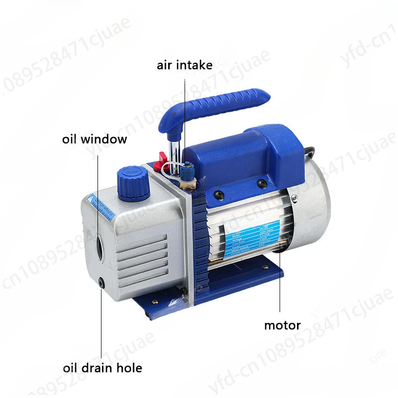 220V 1/4HP 2.5CFM Portable Rotary Vane Vacuum Pump Air Conditioning Maintenance Refrigerant Refrigeration Small Vacuum Pump