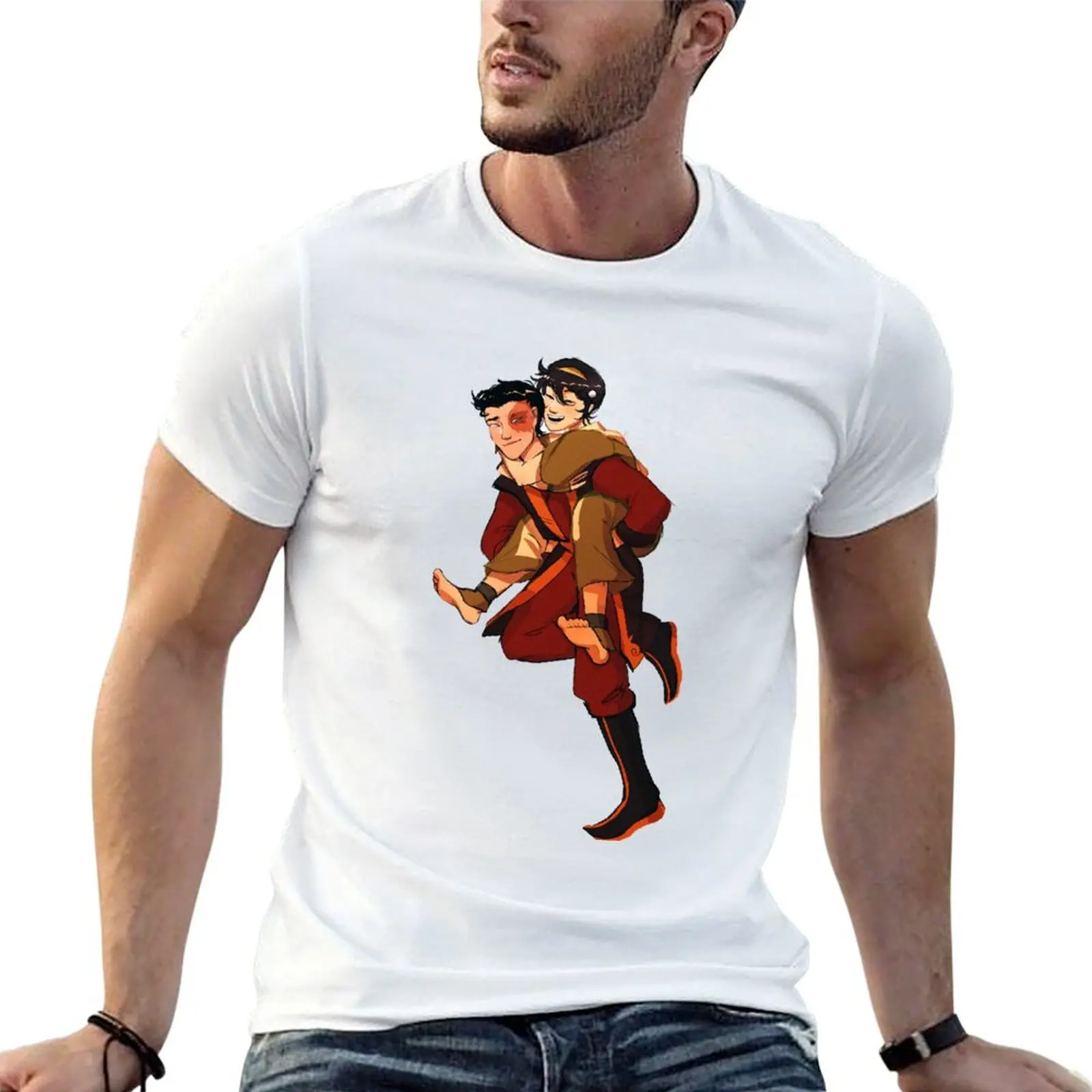 Camiseta Toph and Zuko Trust Exercise (full) para hombre, camiseta 100% algodón, camisetas de anime de marca de lujo, camiseta oversize