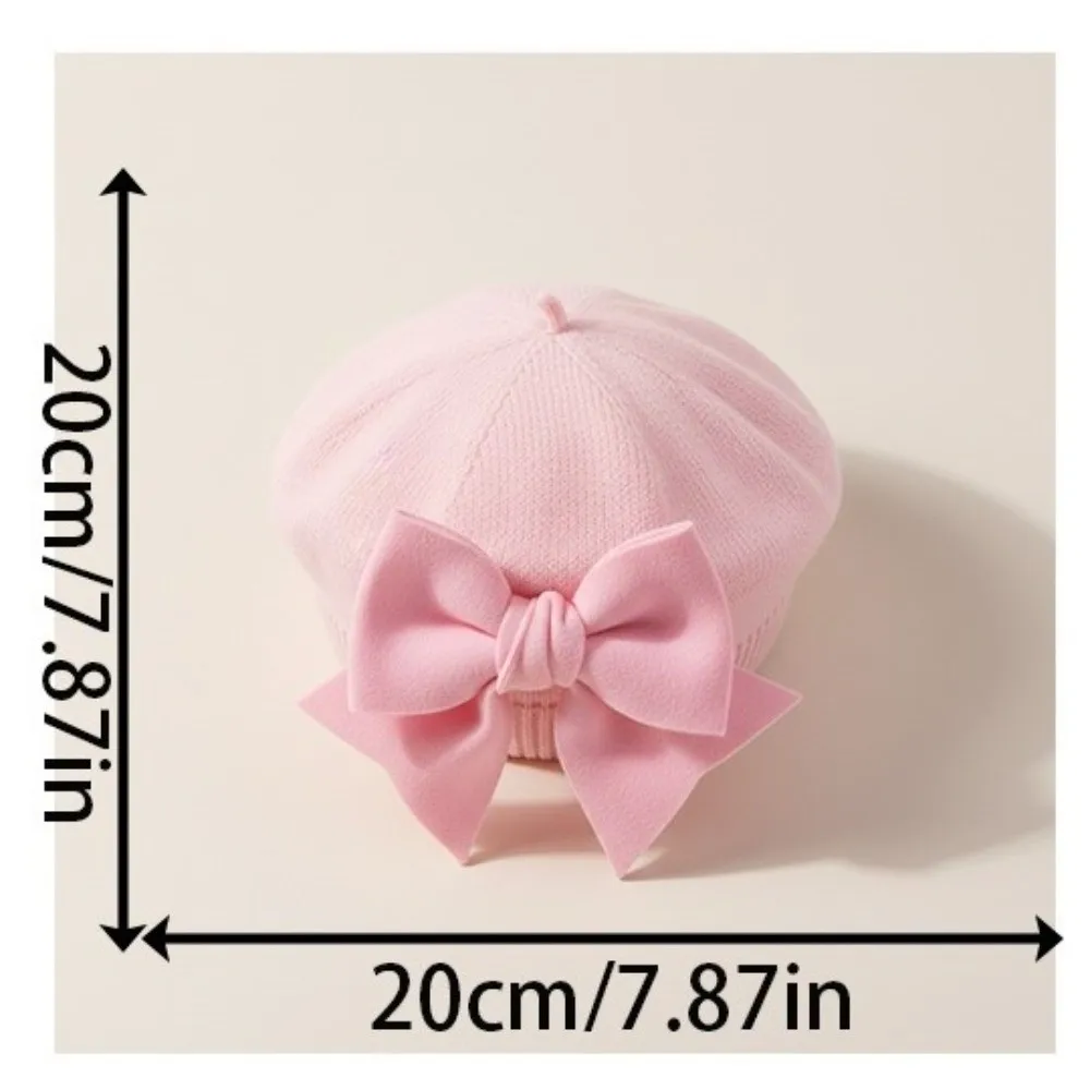 Cute Knitted Beret Hat Soft Spring Hair Accessories Painter's Hat Solid Color Beanie Caps for Newborn 1-3 years - view 6