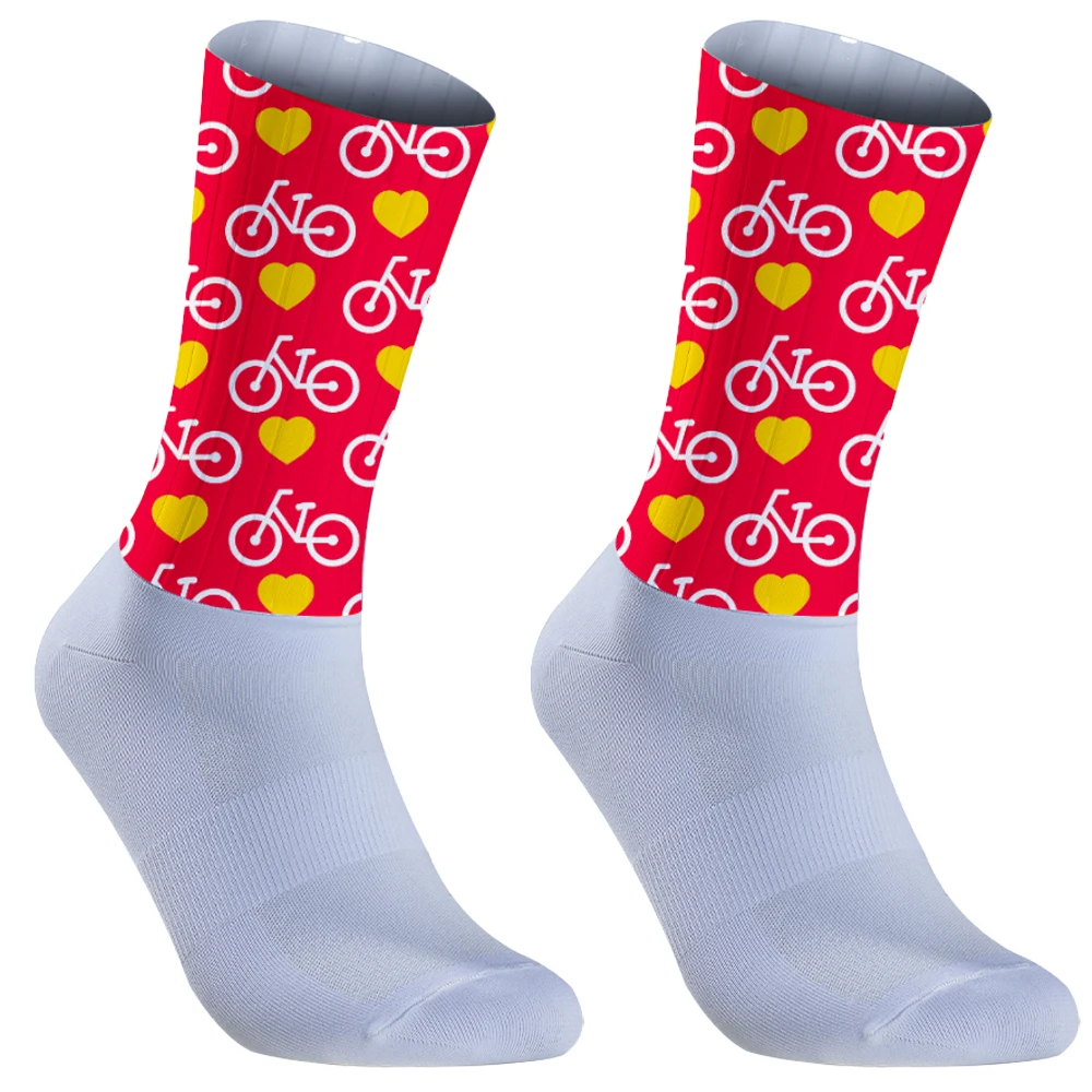 Calcetines de ciclismo para hombre, medias transpirables de nailon para exteriores, correr, escalada, bicicleta de montaña, novedad