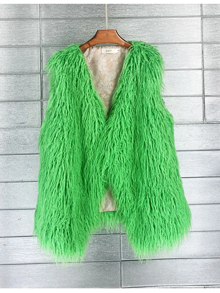 ZADORIN 2025 الخريف الشتاء غير النظامية طويلة فو الفراء سترة المرأة الملونة رقيق سترة سترات الفراء ملابس امرأة سترات فام