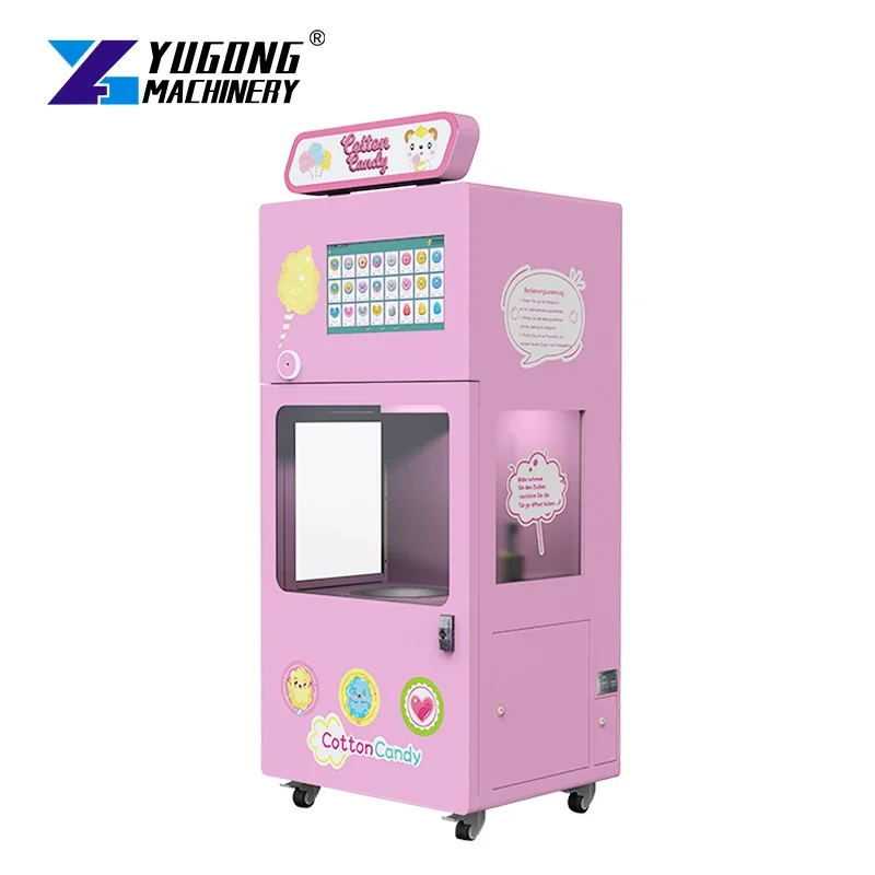 Oem Outdoor Coin Operated Automatic Sweet Cotton Candy Flower Shape Making Vending Machine Floss  Fully  Fob Price