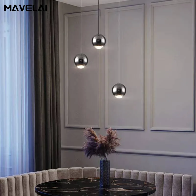 Simple LED Bedside Pendant Lights Living Room Bedroom Background Wall Creative Small Chandelier Modern Home Indoor Lighting Lamp