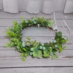 Green Berries Flowers Crown Headbands Women Hair Accessories Wedding Head Wear Headband Hat Decoration Girls Floral Garlands