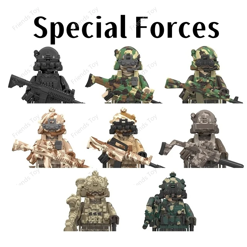 Navy Seal Special Forces Police Swat Delta KSK Military Blocks Mini Soldiers Figure