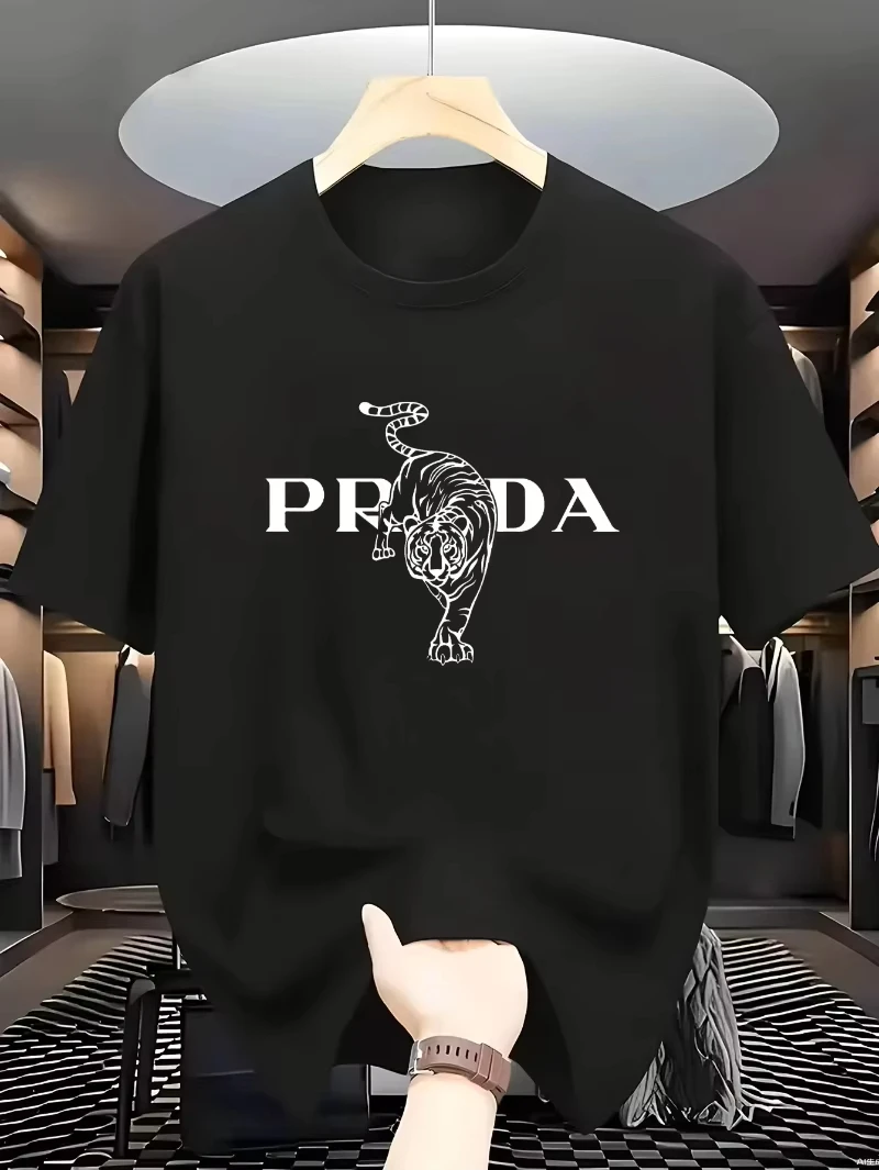 

Мужская летняя футболка с принтом в виде букв, модная рубашка с узором, брендовая, высокого качества, с коротким рукавом