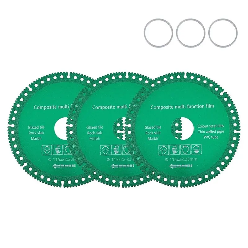 

A76X-Diamond Cutting Wheels 4-1/2 Inch 3Pcs Set For Angle Grinder-Durable Disc For Multi-Material Applications