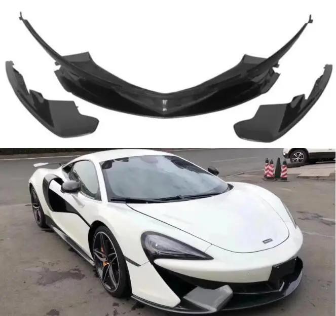 

Real Carbon Fiber Car Bumper Front Splitters Lip + Side Aprons Angle For Mclaren 540C 570S 570GT 2015 2016 2017 2018 2019