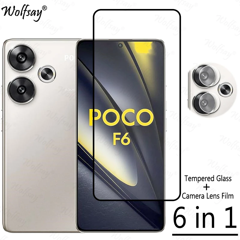 Full Cover Tempered Glass For Xiaomi Poco F6 Screen Protector For Poco F6 M6 Pro X6Pro Camera Lens Film Glass For Poco F6 Glass