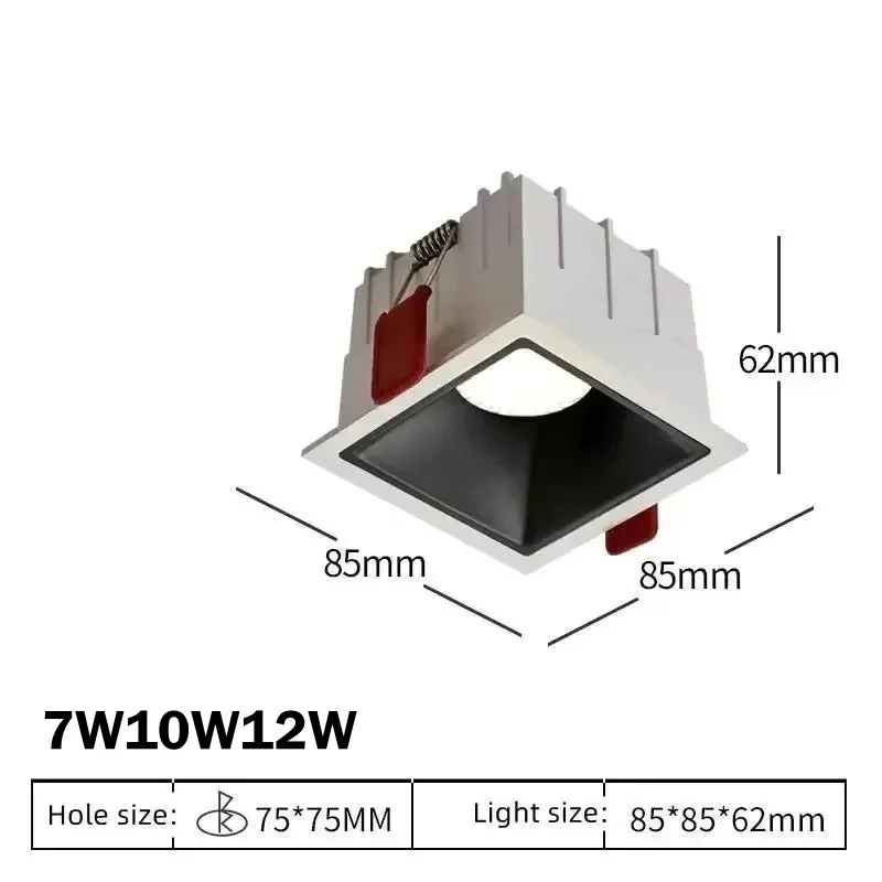 Modern Recessed Led Downlight Simple Led Ceiling Downlight Deep Anti-glare Indoor Led Spot Lighting For Home Office Stores Lamp