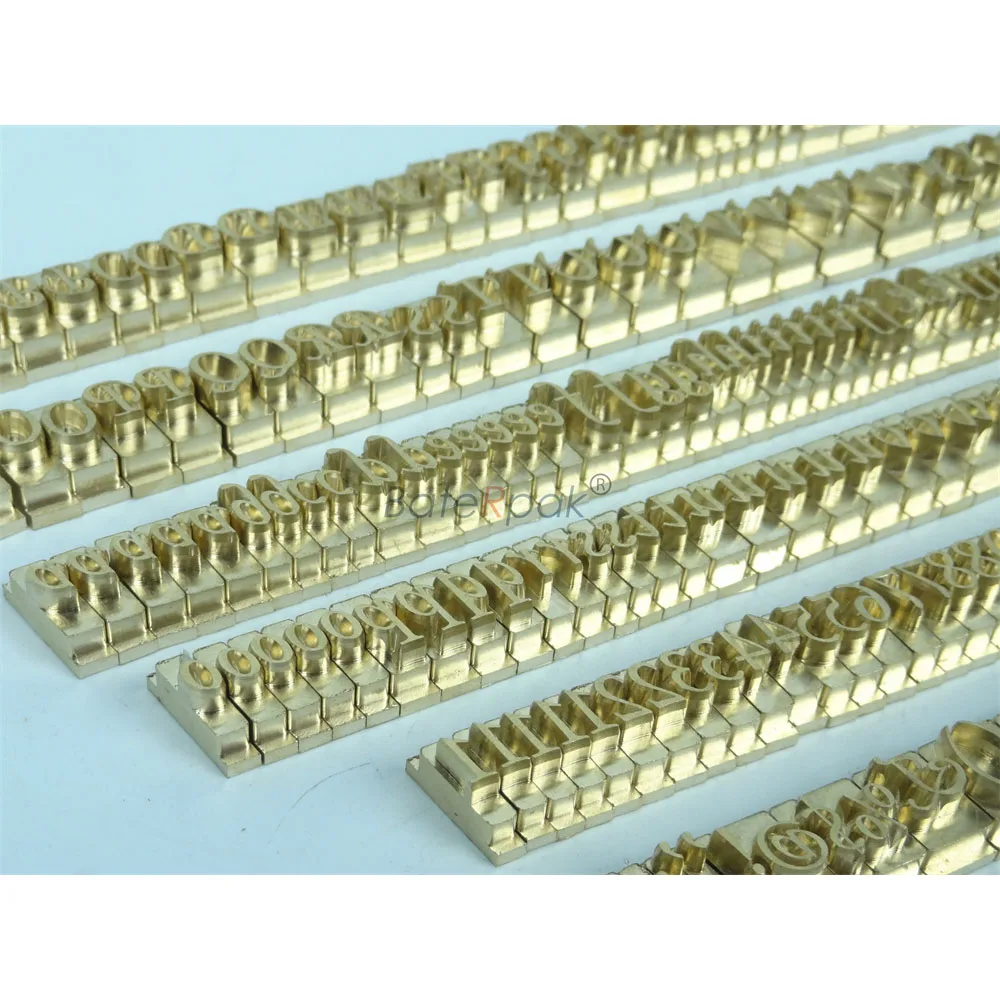 BateRpak Italic Leathercraft Embossing T type Stamping Brass Letters,184pcs/set Number/Alphabet,based on \